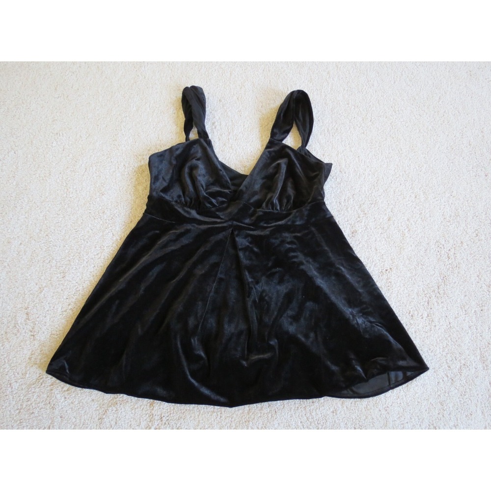 Cosabella Black Velvet Slip Top Chemise Large Italy Sleeveless V-Neck L